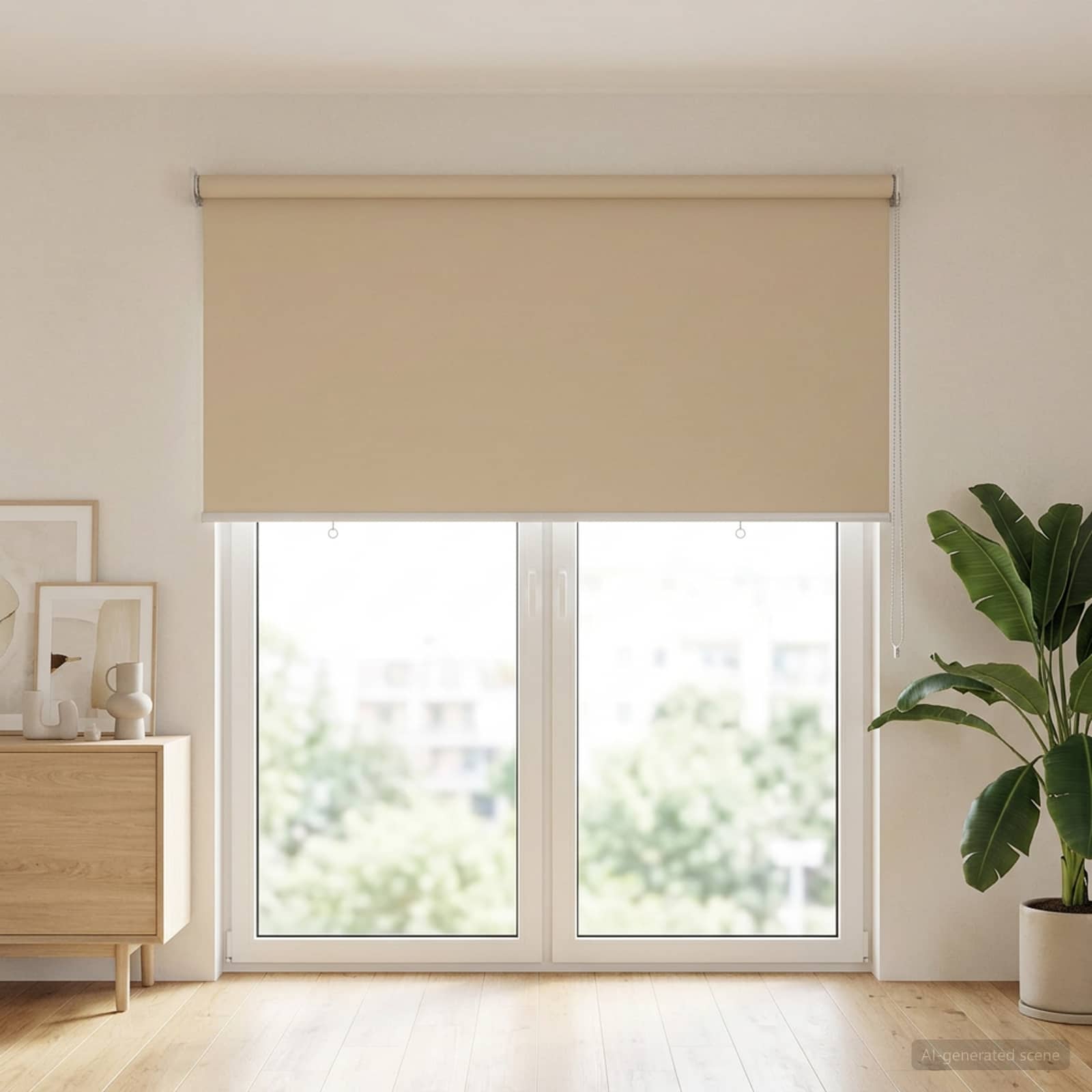 Rullegardin UV-beskyttelse Beige 100 x 230 cm Polyester