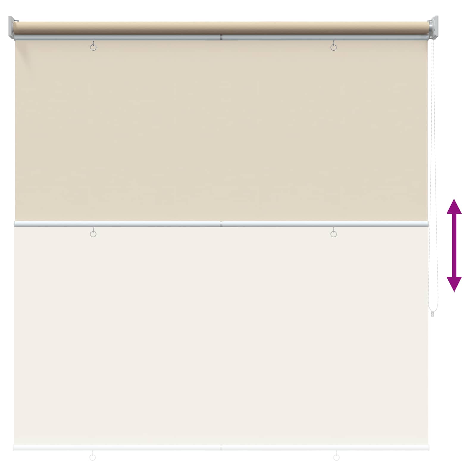 Rullegardin UV-beskyttelse Beige 100 x 230 cm Polyester
