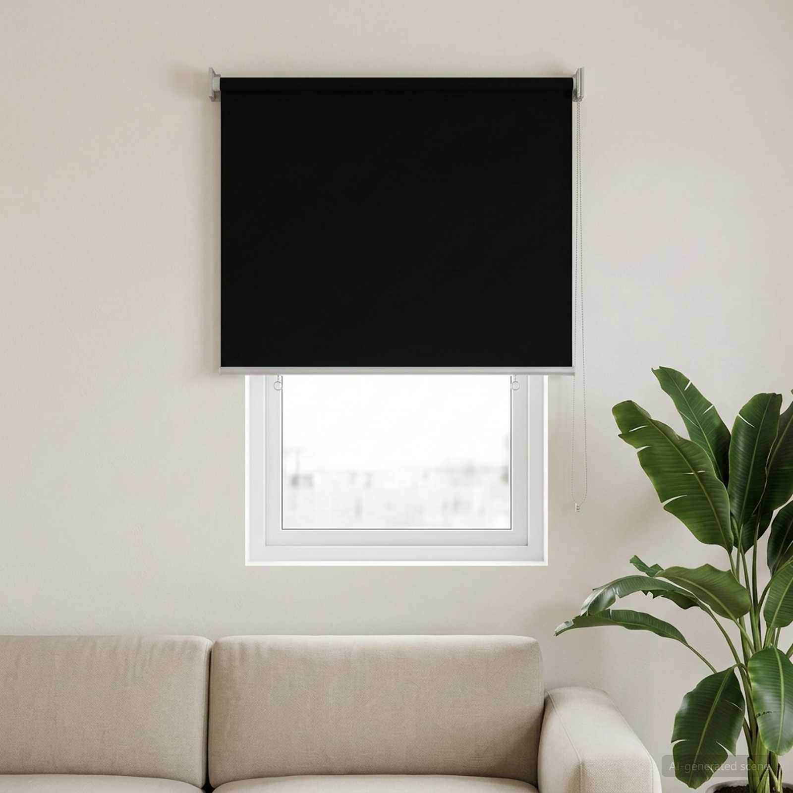Rullegardin UV-beskyttelse Sort 100 x 140 cm Polyester