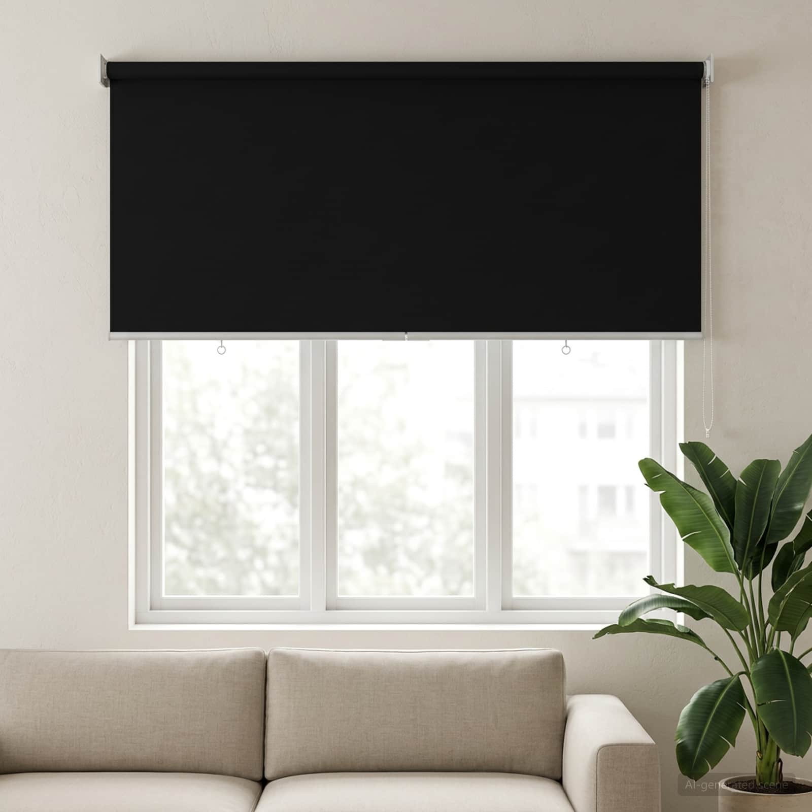 Rullegardin UV-beskyttelse Sort 120 x 140 cm Polyester