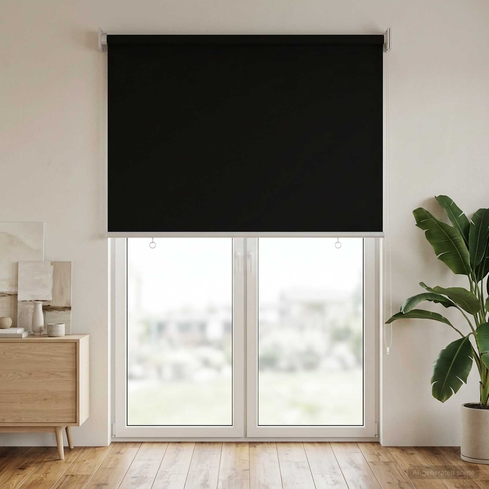Rullegardin UV-beskyttelse Sort 80 x 230 cm Polyester