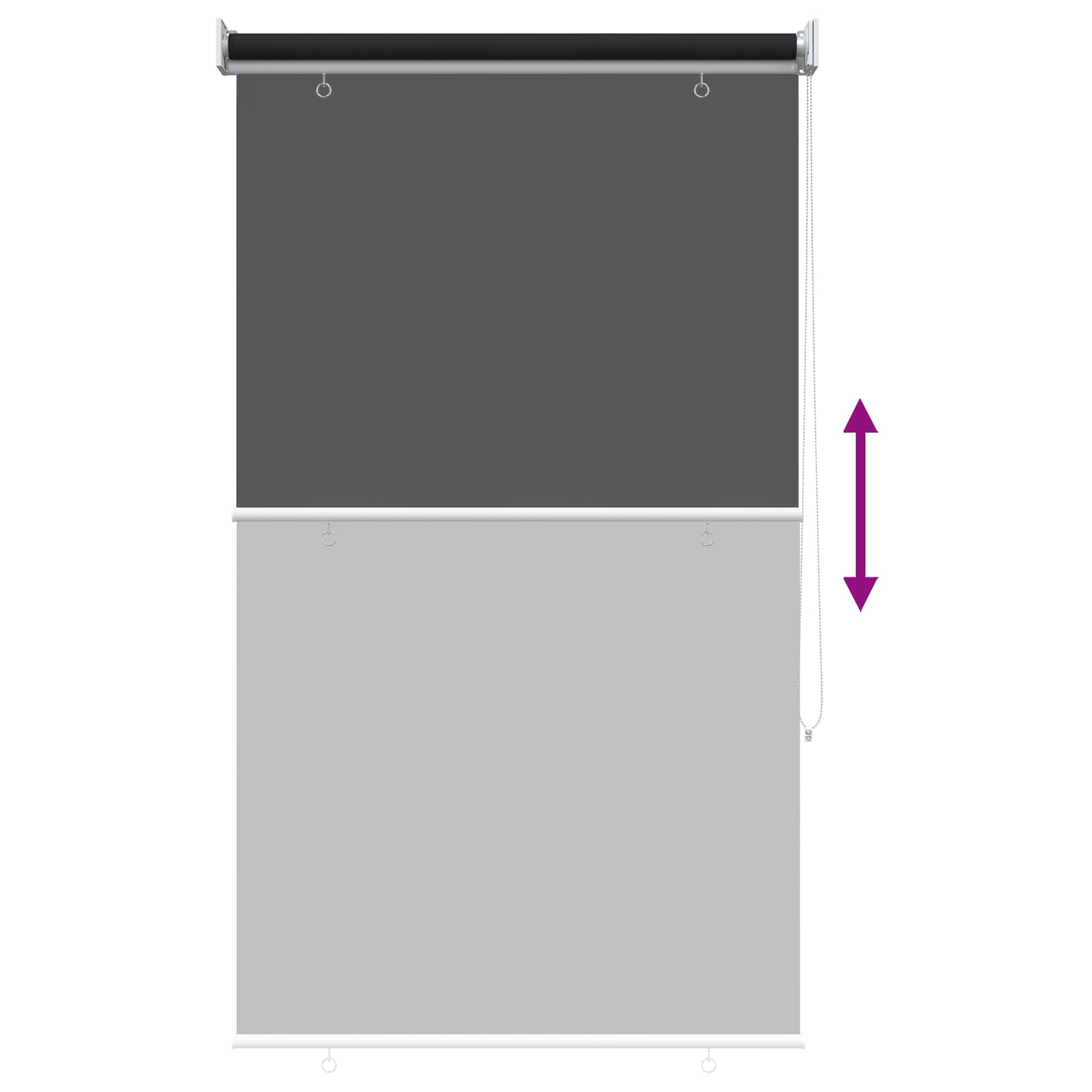 Rullegardin UV-beskyttelse Sort 80 x 230 cm Polyester