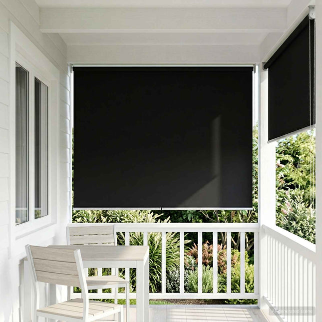 Udeterrasse Rullegardin UV Beskyttelse Sort Polyester