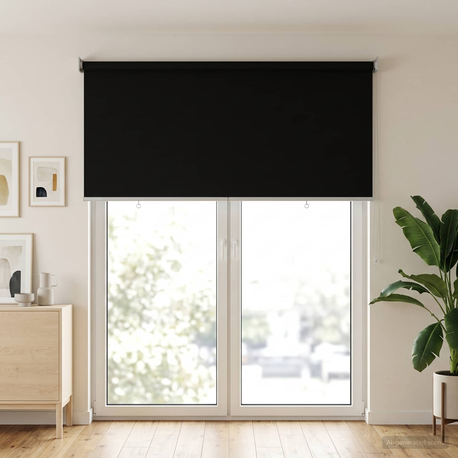 Rullegardin UV-beskyttelse Sort 120 x 230 cm Polyester