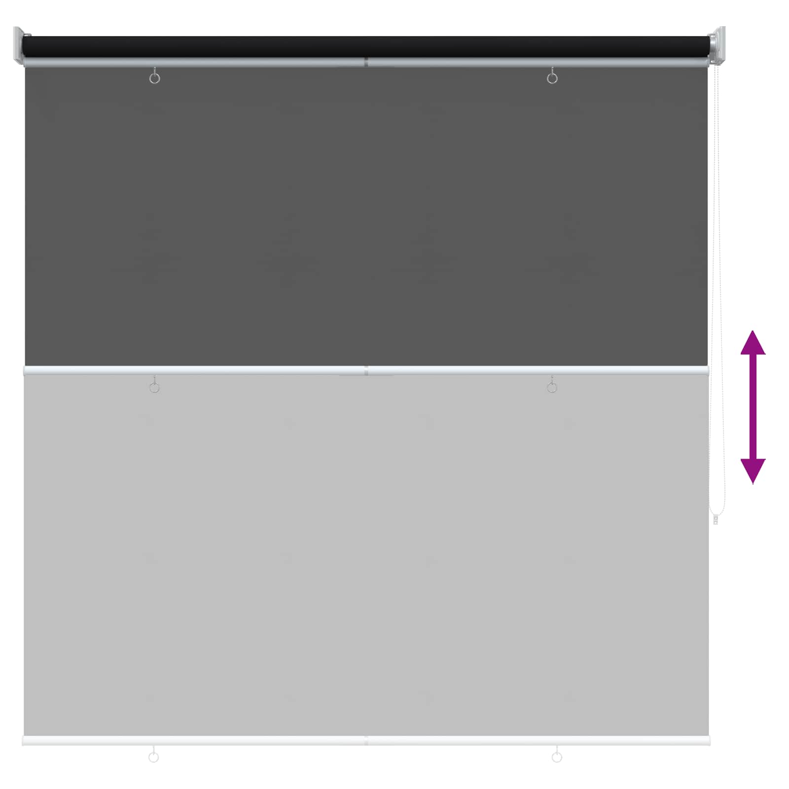 Rullegardin UV-beskyttelse Sort 120 x 230 cm Polyester