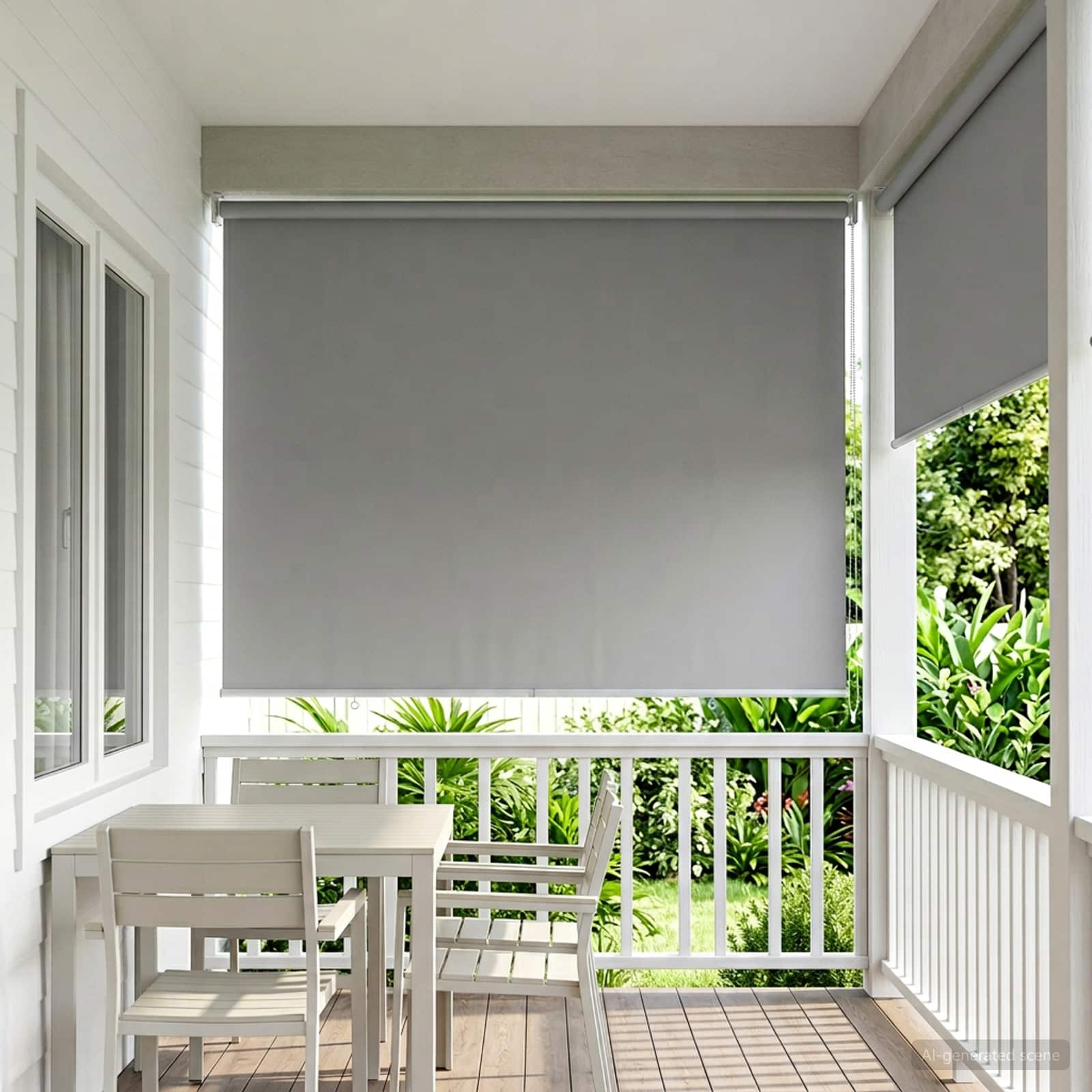 Rullegardin UV-beskyttelse Lysegrå 100 x 230 cm Polyester