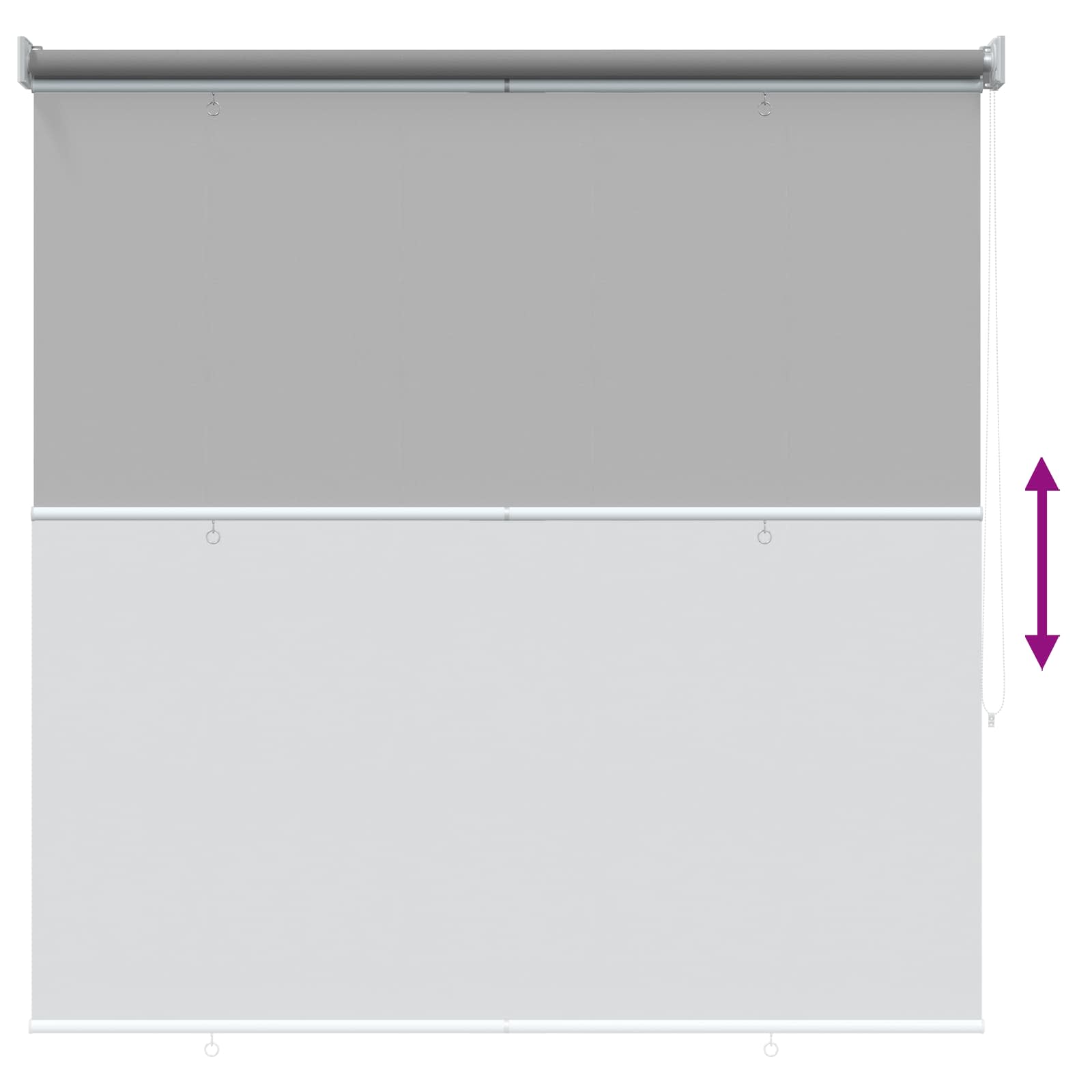 Rullegardin UV-beskyttelse Lysegrå 100 x 230 cm Polyester