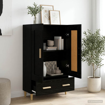 Highboard Sort eg 70 x 31 x 115 cm Konstrueret træ