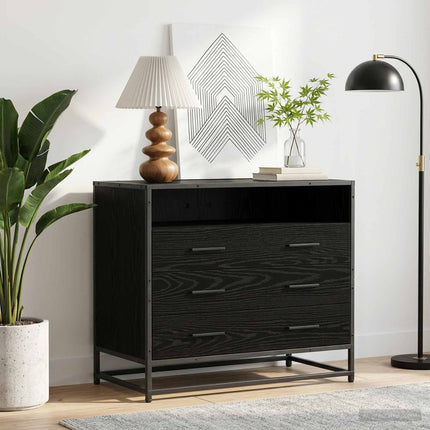 Skuffeskab 3-Skuffe Sort eg 70 x 41 x 70 cm Konstrueret træ
