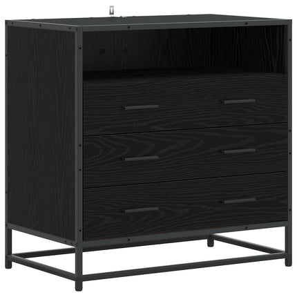 Skuffeskab 3-Skuffe Sort eg 70 x 41 x 70 cm Konstrueret træ