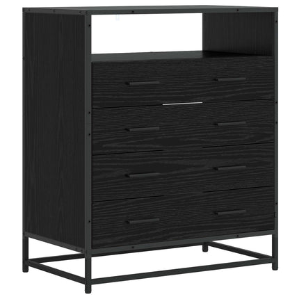 Skuffeskab 4-Skuffe Sort eg 70 x 41 x 83,5 cm Konstrueret træ