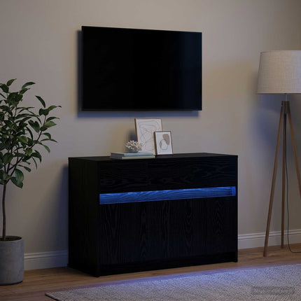 TV-skab 91 x 34 x 61 cm Sort eg Konstrueret træ