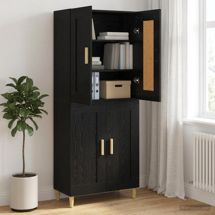 Sideboard Sort eg 69,5 x 34 x 90 cm Konstrueret træ