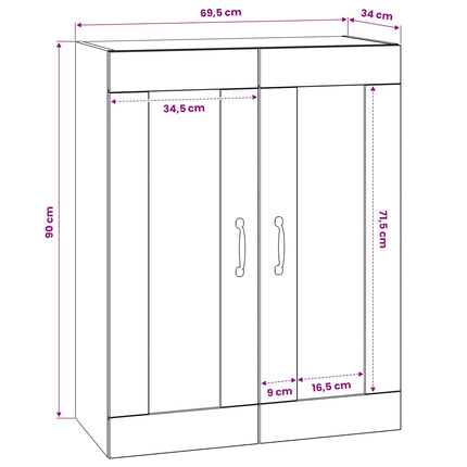 Vægskab Gammelt træ 69,5 x 34 x 90 cm Konstrueret træ