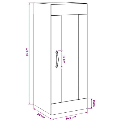 Vægskab Gammelt træ 34,5 x 34 x 90 cm Konstrueret træ