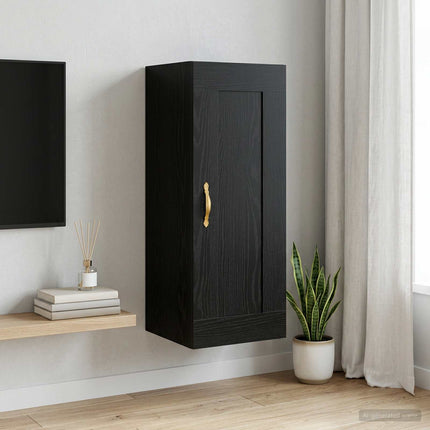 Vægskab Sort eg 34,5 x 34 x 90 cm Konstrueret træ