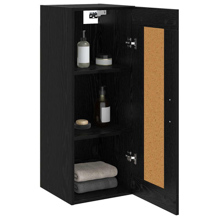 Vægskab Sort eg 34,5 x 34 x 90 cm Konstrueret træ