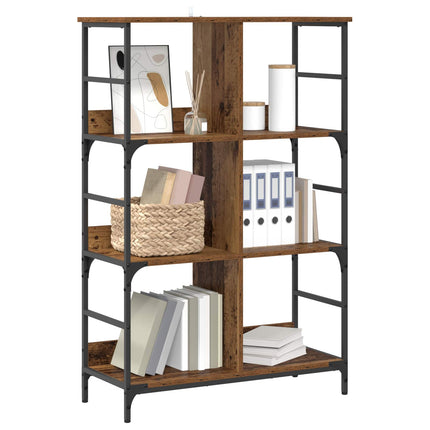 Bogreol Gammelt træ 78,5 x 33 x 117,5 cm metal PB