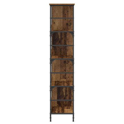 Bogreol Gammelt træ 78,5 x 33 x 153 cm metal PB