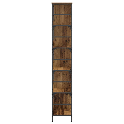 Bogreol 4 niveauer 78,5 x 33 x 188,5 cm metal PB Gammelt træ