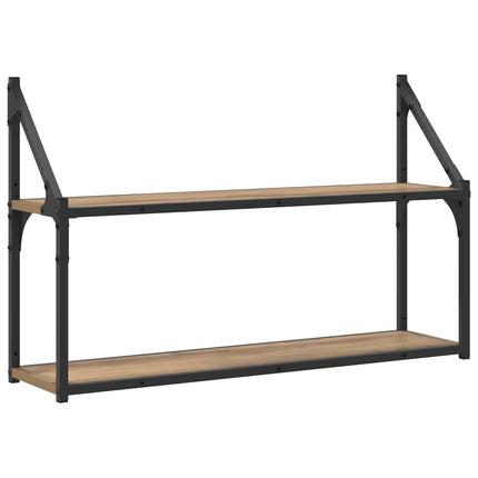 Væghylde Vægmonteret Artisan-eg 80 x 21 x 51 cm metal PB