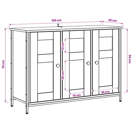 Sideboard Gammelt træ 100 x 35 x 70 cm Konstrueret træ