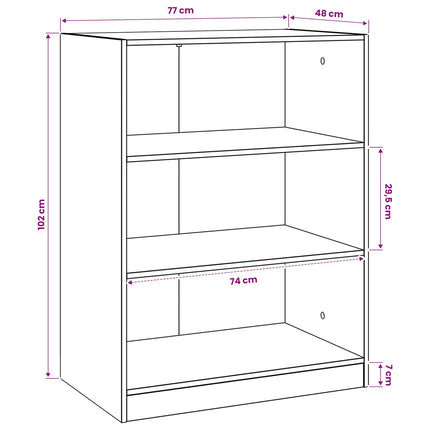 Garderobeskab med hylde Sort eg 77 x 48 x 102 cm PB