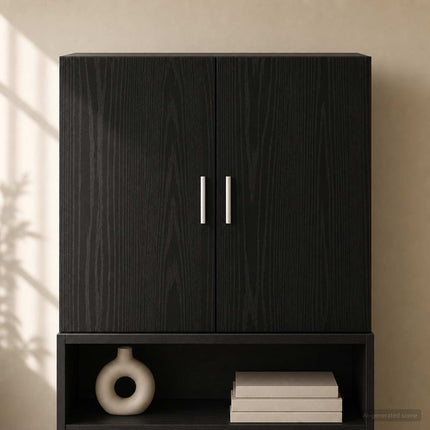 Vægskab Sort eg 80 x 42,5 x 64 cm Konstrueret træ