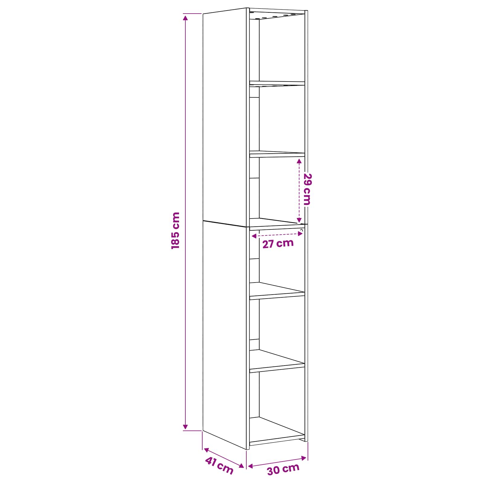 Highboard Artisan-eg 30 x 41 x 185 cm Konstrueret træ