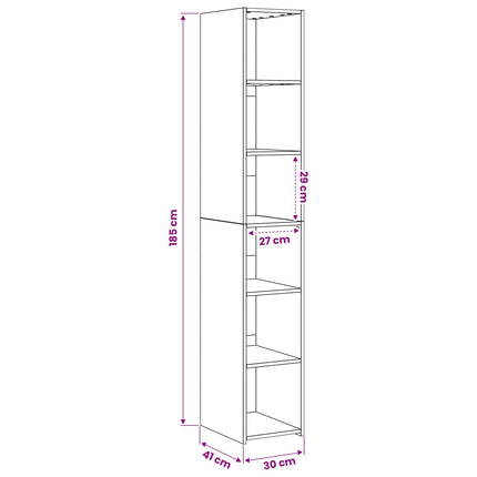 Highboard Sort eg 30 x 41 x 185 cm Konstrueret træ