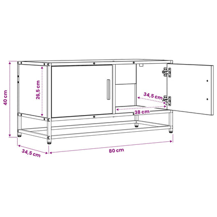 TV-skab 80 x 34,5 x 40 cm Sort eg Konstrueret træ