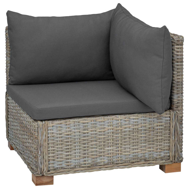 Hjørnesofa med puder GENDT Naturlig rattan Kubu Grå