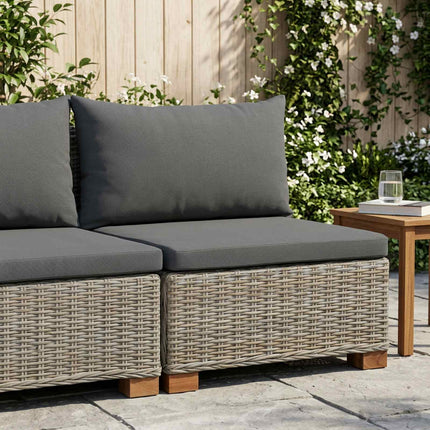 Mellemsofa med puder GENDT Naturlig rattan Kubu Grå
