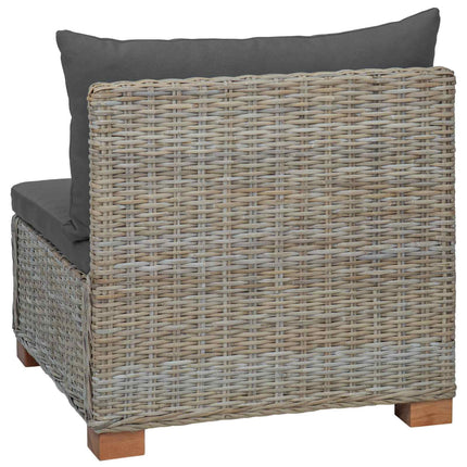 Mellemsofa med puder GENDT Naturlig rattan Kubu Grå