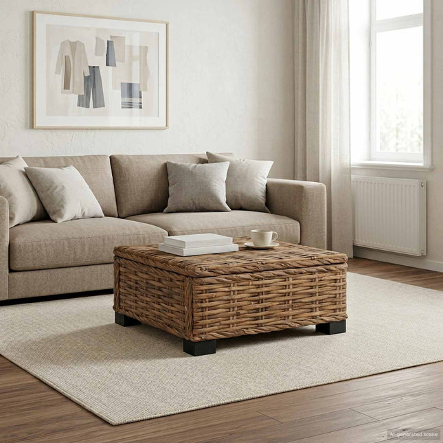 Sofabord GENDT Naturlig rattan Naturfarvet 67 x 60 x 30 cm