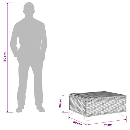 Sofabord GENDT Naturlig rattan Kubu Grå 67 x 60 x 30 cm