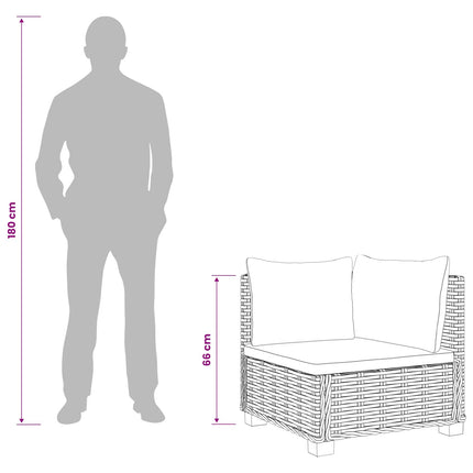 2 stk. Rattan Lounge Sæt med Puder GENDT Naturlig rattan