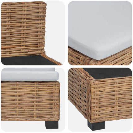 2 stk. Rattan Lounge Sæt med Puder GENDT Naturlig rattan