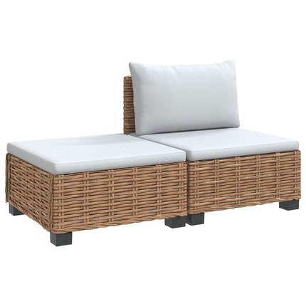 2 stk. Rattan Lounge Sæt med Puder GENDT Naturlig rattan