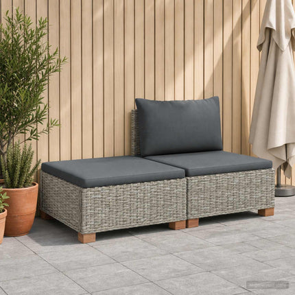 2 stk. Rattan Lounge Sæt med Puder GENDT Naturlig rattan
