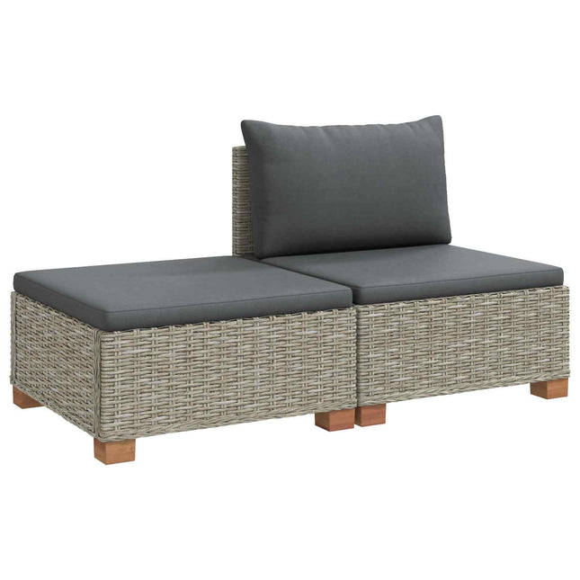 2 stk. Rattan Lounge Sæt med Puder GENDT Naturlig rattan