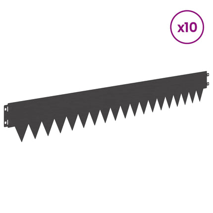 Plænekant 10 pcs Længde Højde 103 x 15 cm Stål Sort