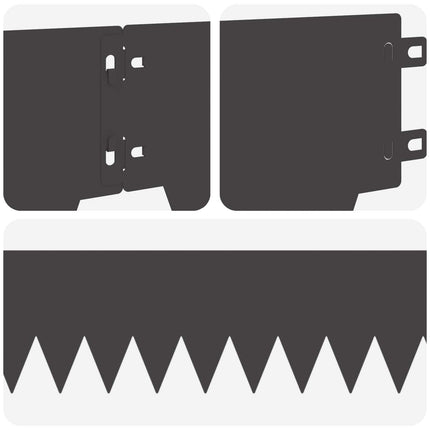 Plænekant 30 pcs 103 x 15 cm metal Sort