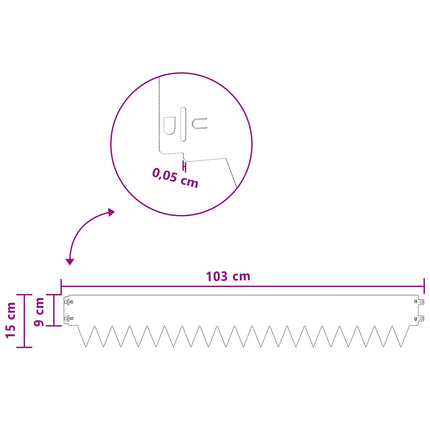 Plænekant 10 pcs 103 x 15 cm metal Hvid