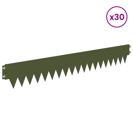 Plænekant 30 pcs 103 x 15 cm metal Olivengrøn