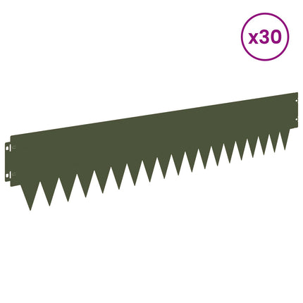 Plænekant 30 pcs 103 x 20 cm metal Olivengrøn
