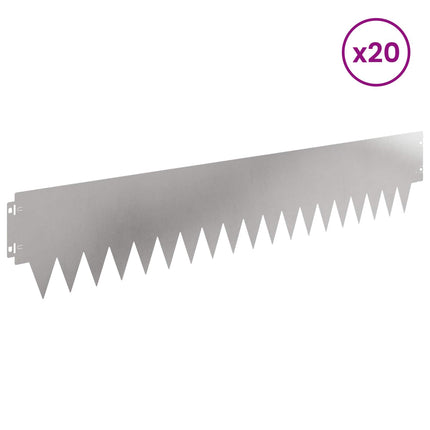 Plænekant 20 pcs 103 x 20 cm metal Sølv