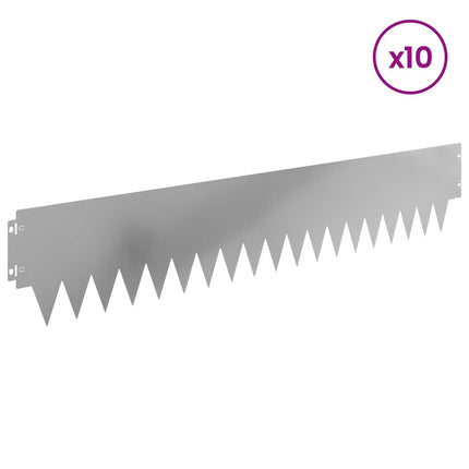 Plænekant 10 pcs 103 x 20 cm metal Sølv