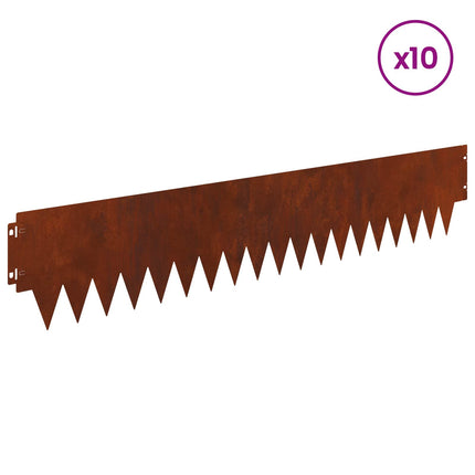 Plænekant 10 pcs 103 x 20 cm metal Rusten