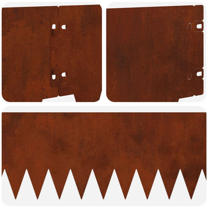 Plænekant 20 pcs 103 x 20 cm metal Rusten